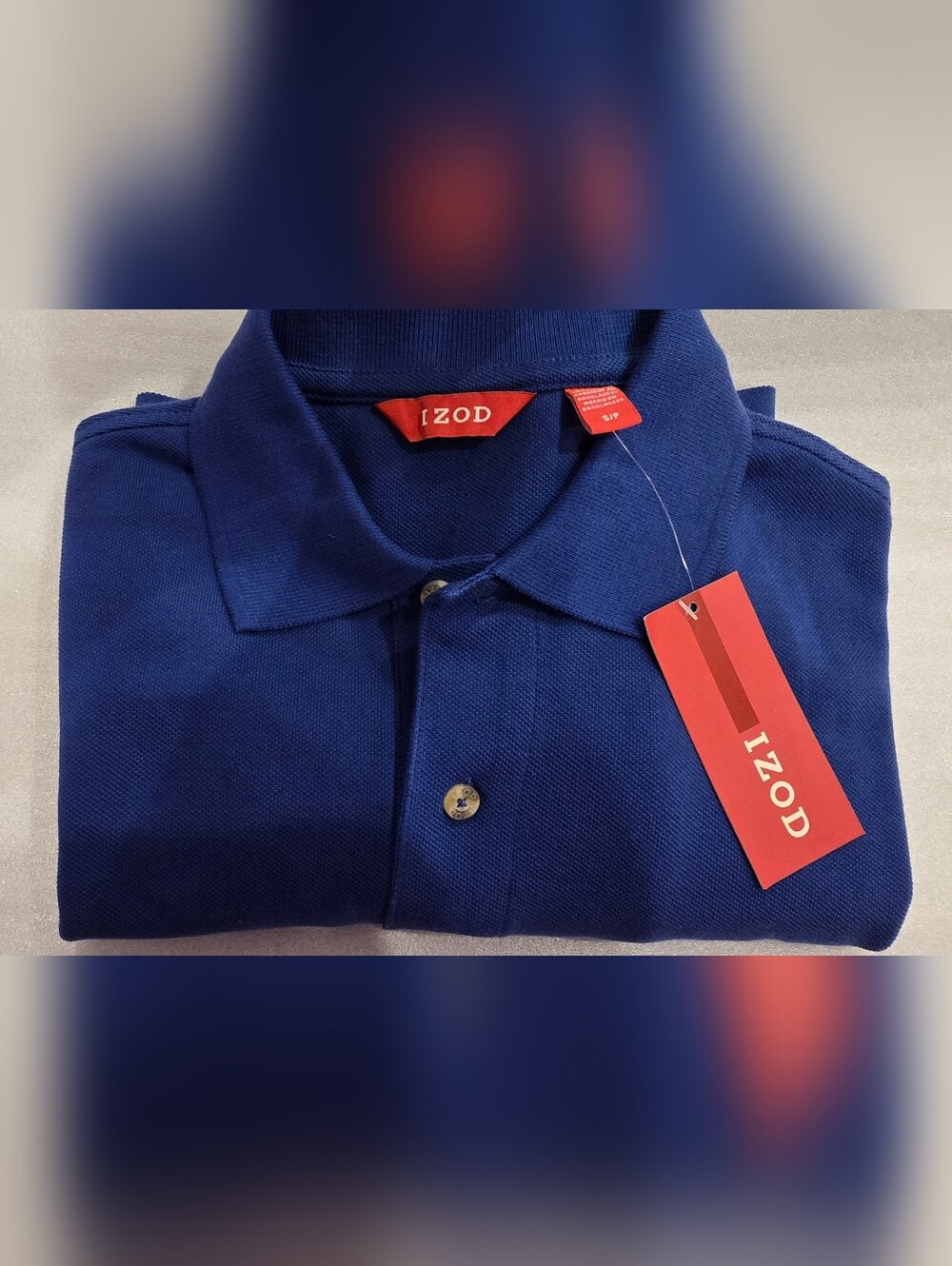 Izod Men's S/P Blue Short-Sleeved Polo - 100% Cotton